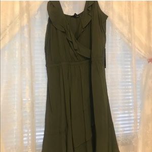 Olive Ruffled Dress